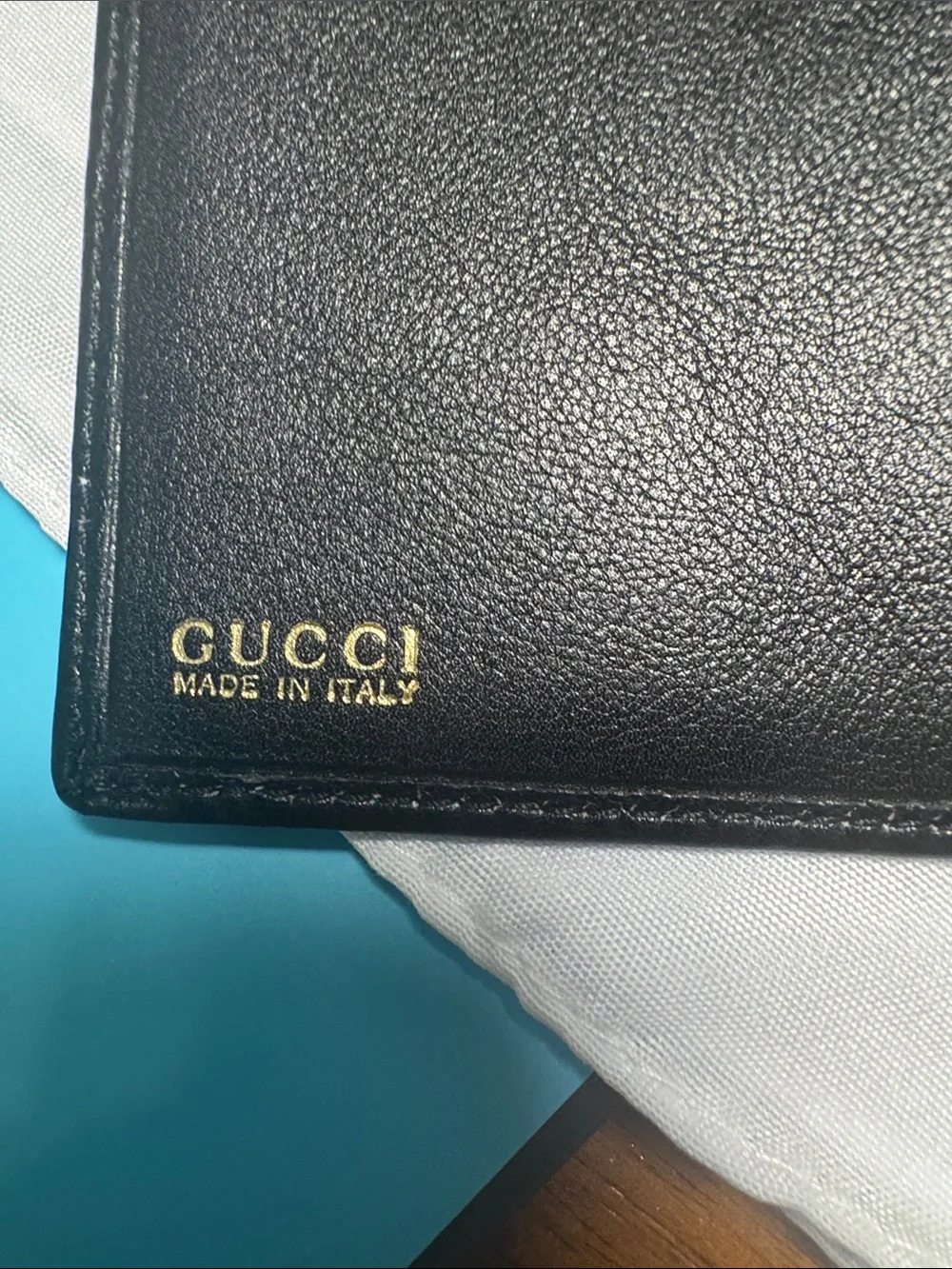 Gucci Bamboo detail Black Leather Wallet EUC